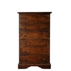 Commode haute à sept tiroirs en hêtre, années 1970