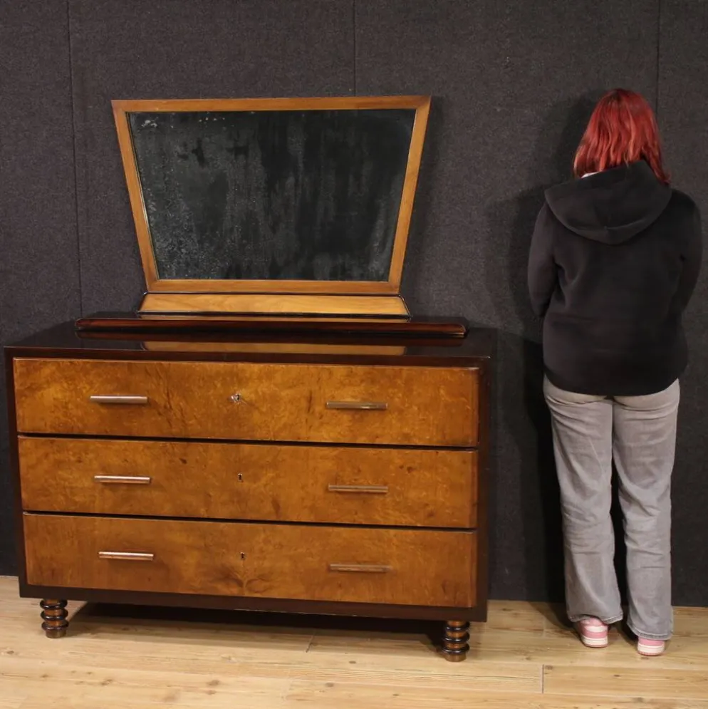 Commode italienne avec miroir des années 1960