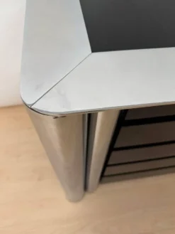 Commode laquée noire en chrome par A. Mosca pour Cinova, Italie, 1969