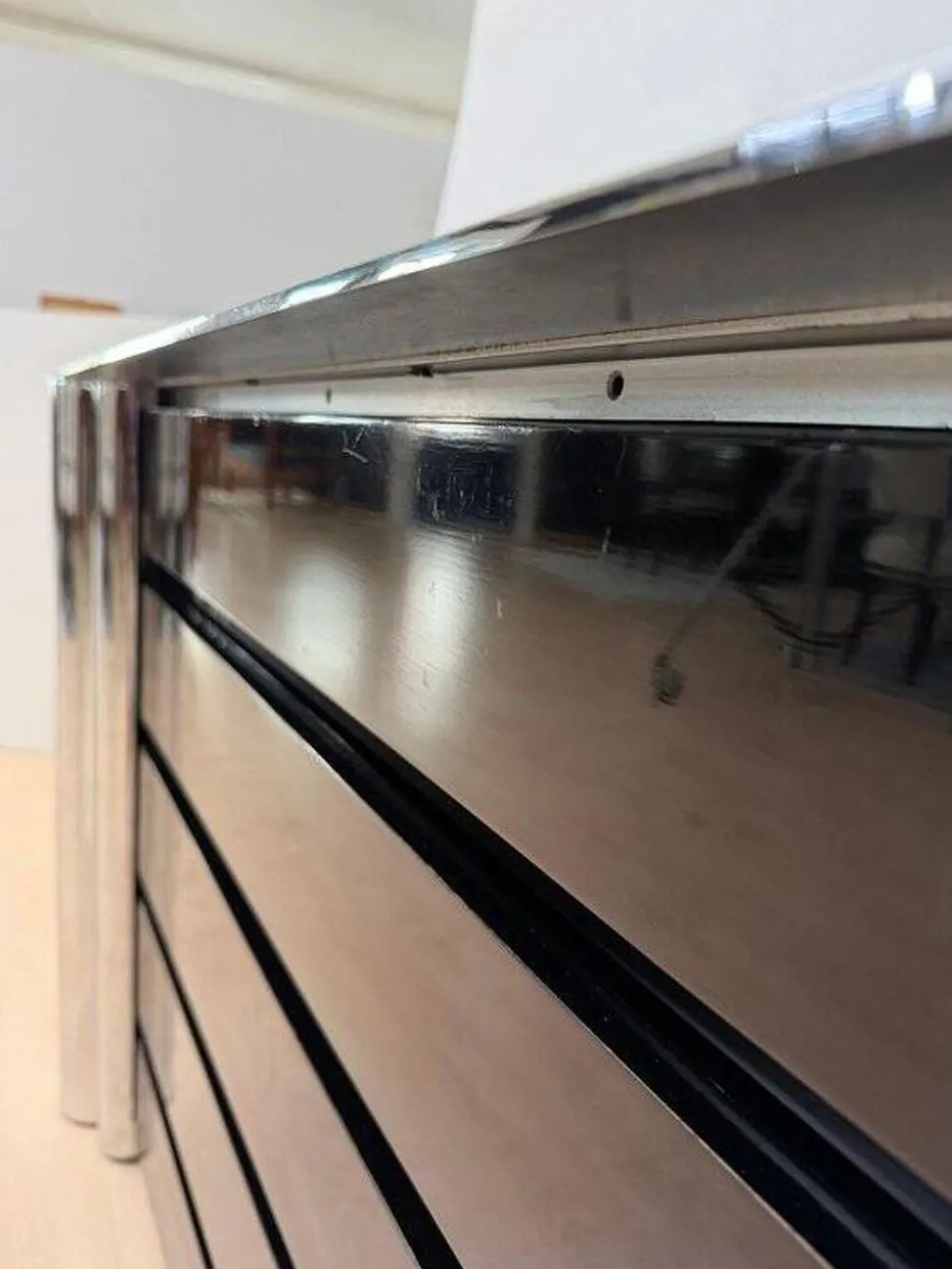 Commode laquée noire en chrome par A. Mosca pour Cinova, Italie, 1969