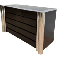 Commode laquée noire en chrome par A. Mosca pour Cinova, Italie, 1969