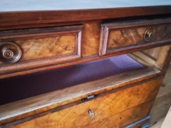 Commode Louis-Philippe en loupe de noyer, XIXe siècle
