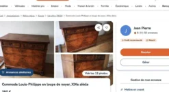 Commode Louis-Philippe en loupe de noyer, XIXe siècle