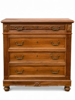 Commode Néo-Renaissance Henri II avec marbre rouge