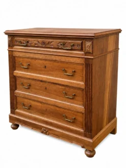 Commode Néo-Renaissance Henri II avec marbre rouge