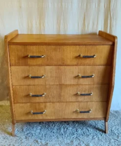 Commode pieds compas en bois - années 50/60