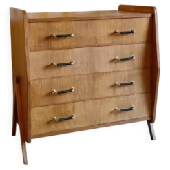 Commode pieds compas en bois - années 50/60