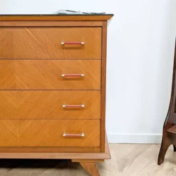 Commode poignées bakélite rouge