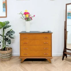 Commode poignées bakélite rouge