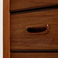 Commode restaurée en teck avec sept tiroirs