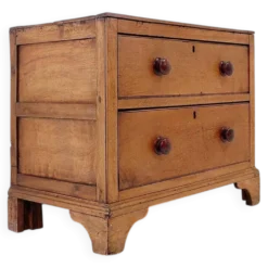 Commode rustique avec deux tiroirs et pieds sculptés - 1930