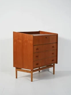 Commode scandinave en teck, années 1950/60