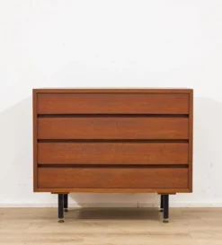 Commode scandinave en teck à quatre tiroirs – 1970