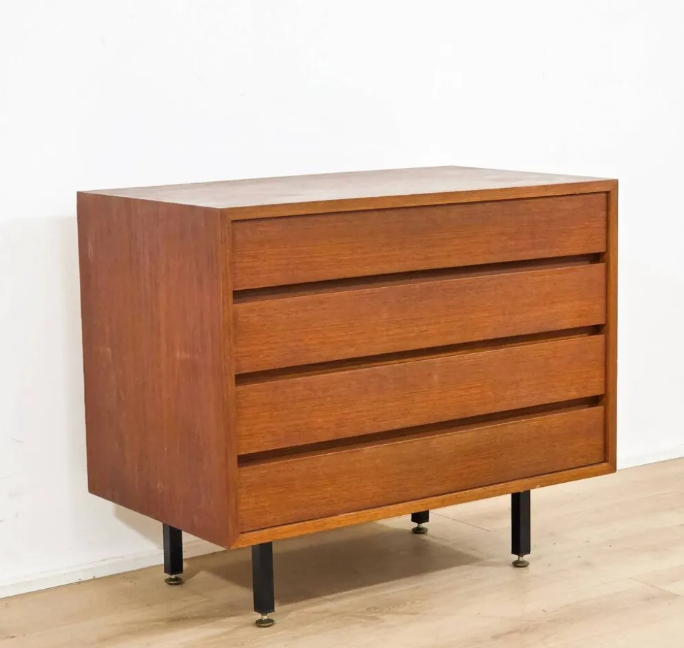 Commode scandinave en teck à quatre tiroirs – 1970