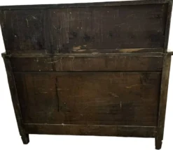 Commode scribanne époque louis XVI en ronce de noyer à décor marqueté