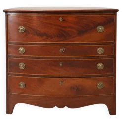 Commode-secrétaire à abattant en acajou flammé, style anglais