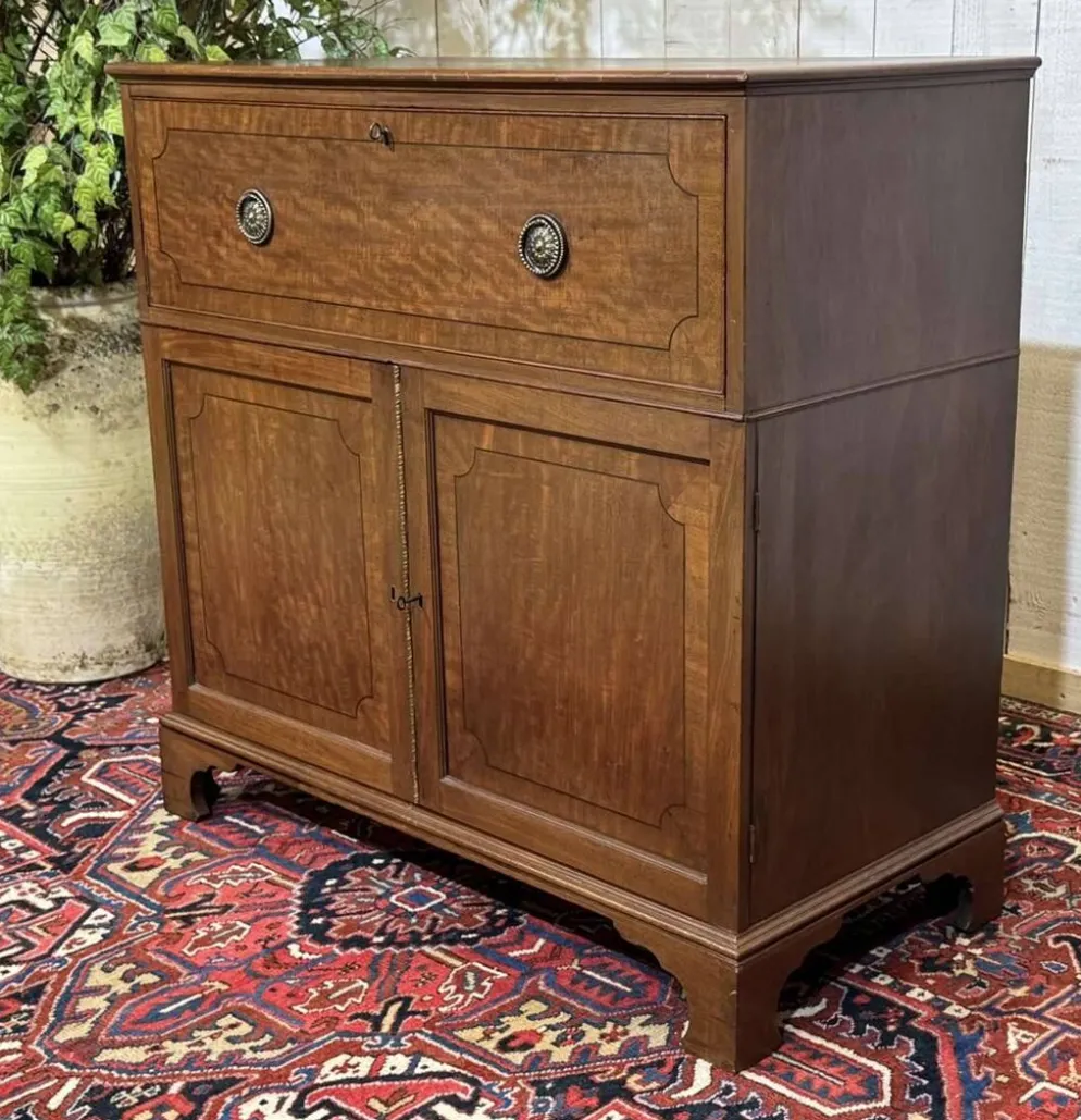 Commode secrétaire anglaise 19ème en acajou