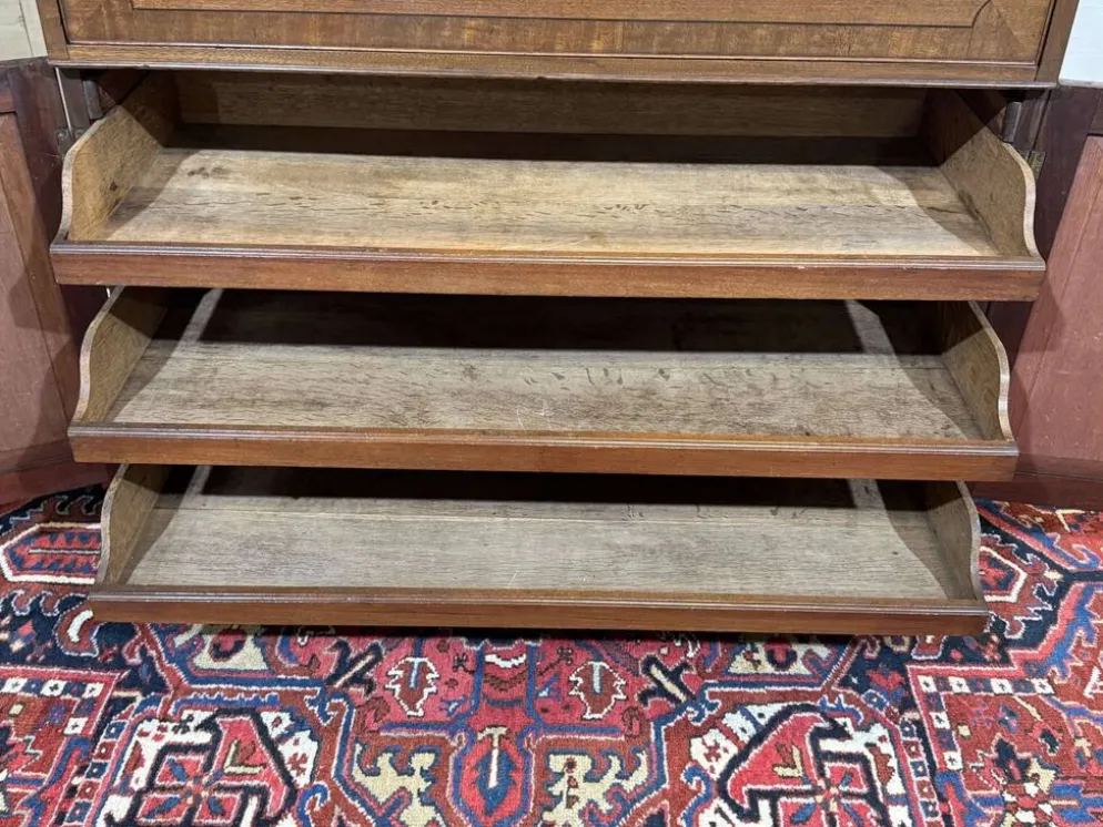 Commode secrétaire anglaise 19ème en acajou