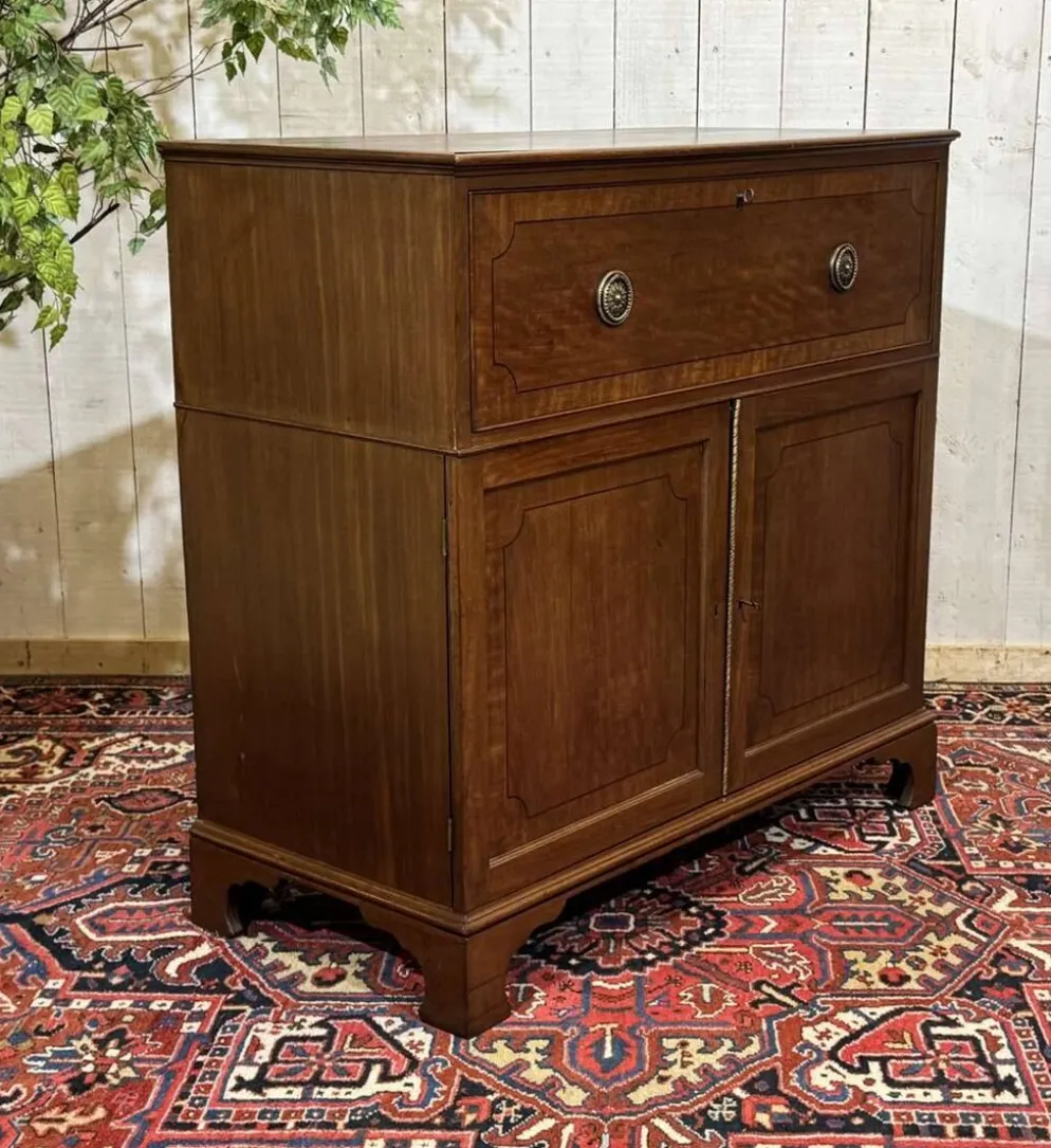 Commode secrétaire anglaise 19ème en acajou