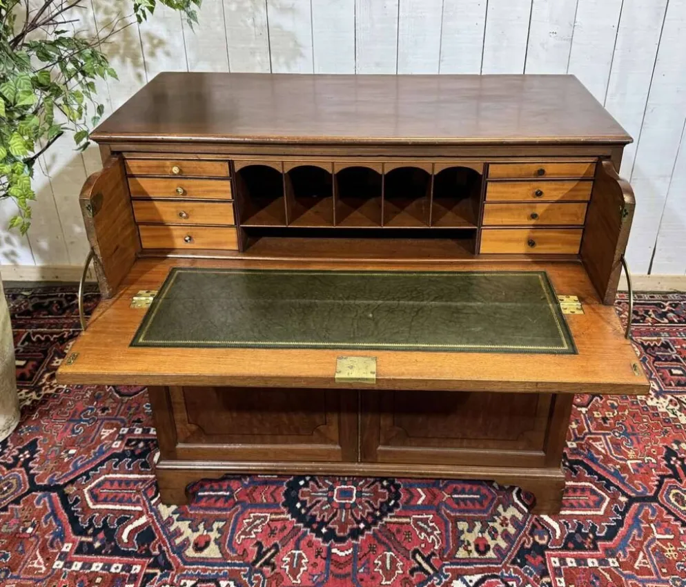 Commode secrétaire anglaise 19ème en acajou