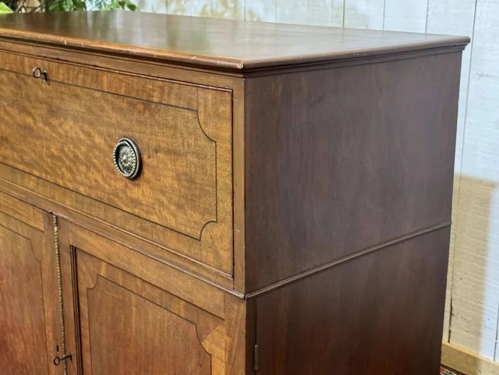 Commode secrétaire anglaise 19ème en acajou