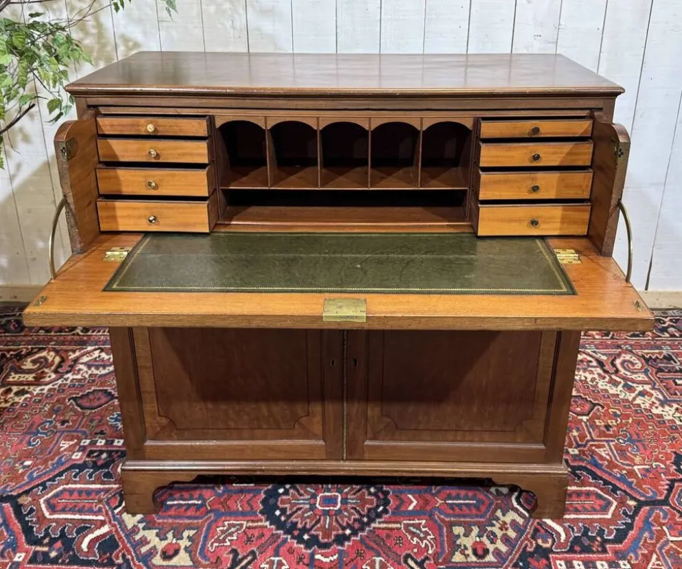Commode secrétaire anglaise 19ème en acajou