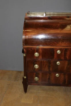 Commode Secrétaire à Cylindre en Acajou XIX