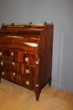 Commode Secrétaire à Cylindre en Acajou XIX