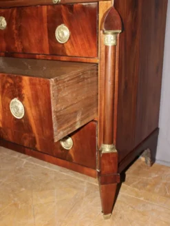 Commode Secrétaire à Cylindre en Acajou XIX