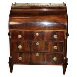 Commode Secrétaire à Cylindre en Acajou XIX