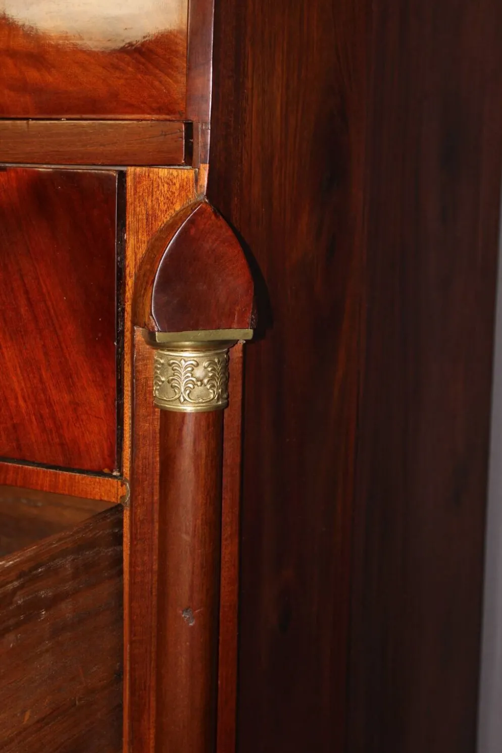 Commode Secrétaire à Cylindre en Acajou XIX