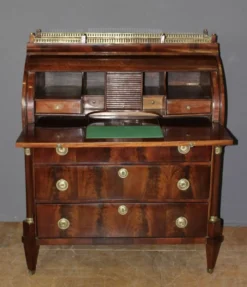 Commode Secrétaire à Cylindre en Acajou XIX