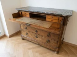 Commode secrétaire Louis-Philippe plateau en marbre