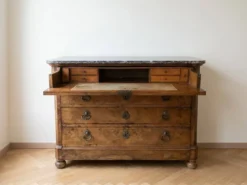 Commode secrétaire Louis-Philippe plateau en marbre