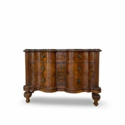 commode serpentine en noyer ancien
