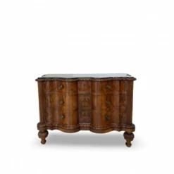 commode serpentine en noyer ancien