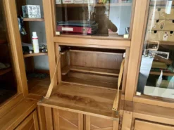 Commode étagère buffet d'angle en orme massif desmarchelier