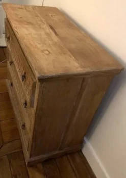 Commode à 3 tiroirs en bois massif, d'inspiration ethnique ou bohème chic