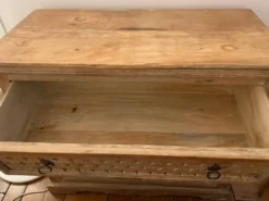 Commode à 3 tiroirs en bois massif, d'inspiration ethnique ou bohème chic