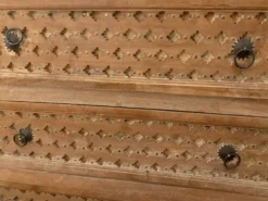 Commode à 3 tiroirs en bois massif, d'inspiration ethnique ou bohème chic