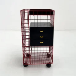 Commode à tiroirs en métal postmoderne, 1980
