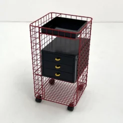 Commode à tiroirs en métal postmoderne, 1980