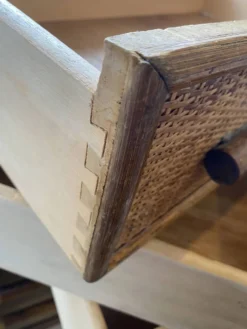 Commode 3 tiroirs en rotin, bambou et cannage, années 70