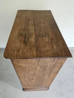 commode 4 tiroirs meuble rangement bois ronce de noyer ancienne vintag