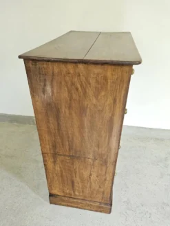 commode 4 tiroirs meuble rangement bois ronce de noyer ancienne vintag