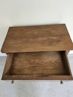 commode 4 tiroirs meuble rangement bois ronce de noyer ancienne vintag
