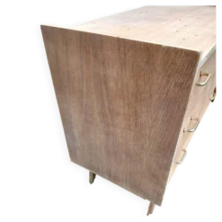Commode 3 tiroirs pieds compas bois brut