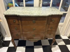 Commode Transition XIXe en marqueterie – marbre – Château d’Arcangues