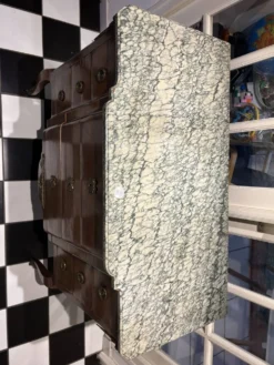 Commode Transition XIXe en marqueterie – marbre – Château d’Arcangues
