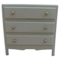 Commode vintage années 50 vert de gris – finition cirée